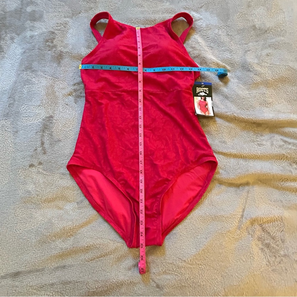 NWT Roots pink Floral One Piece Swimsuit Size 10 - Picture 9 of 9